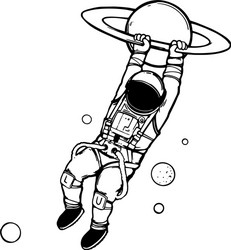 Astronaut in open space vector