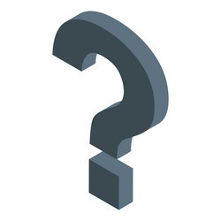big 3d question mark standing on a square base vector image