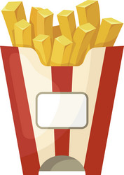 French fries icon crispy fast food snack vector