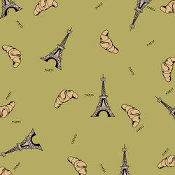 paris seamless pattern with eiffel tower vector