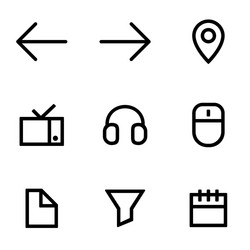 Set icons for simple flat style ui design vector