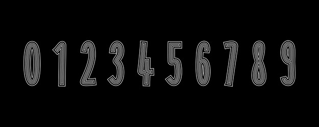 Set numbers formed by parallel lines icon vector