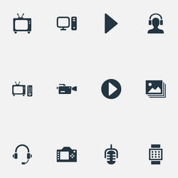 Set of simple icons element vector