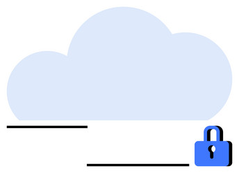 cloud computing security with lock icon vector image