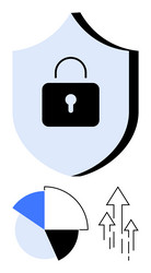 digital security shield with data analytics vector image