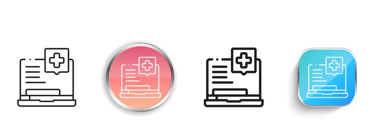 ekg icon thin linear regular and button style vector image