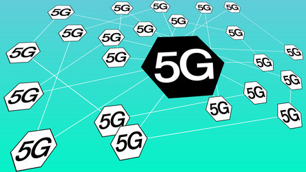 Mobile phone high data rate 5g network icon vector