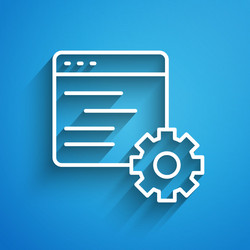 white line computer api interface icon isolated vector image