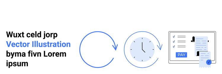 automated workflow cycle with clock and online vector image