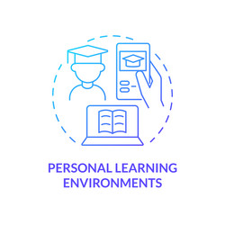 Personal learning environments blue gradient vector