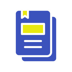 stack of blue paper documents with yellow tag vector image