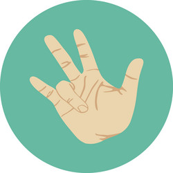 Flat-icon-hand-sign-four-2 Royalty Free Vector Image
