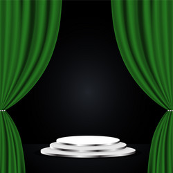 Green Theatre Stage Backdrop Vector Image