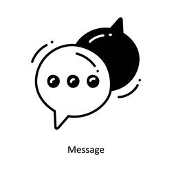 message doodle semi solid icon design vector image