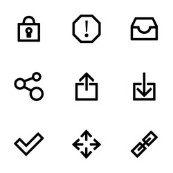 set icons for simple flat style ui design vector image