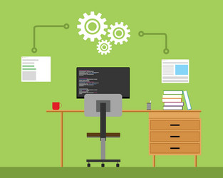 Software Development Workspace vector image