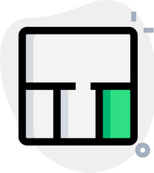Top row grid table with vertical columns vector