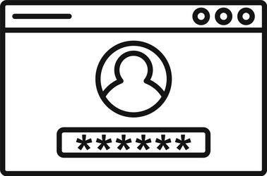 web authentication icon outline style vector image