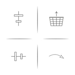 web linear simple icon setoutline icons vector image