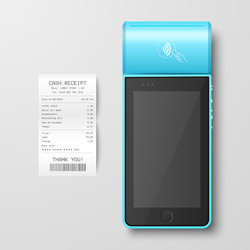 3d nfc payment machine with approved status vector image
