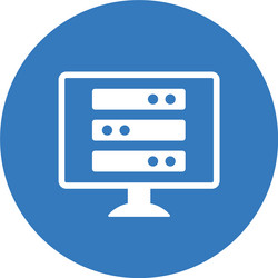 Computer database server icon blue color design vector