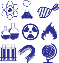 doodle design of the different science images vector image