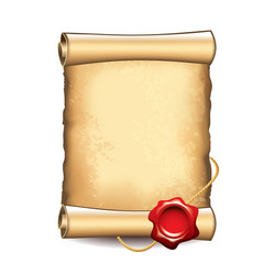Old Scroll with Wax Seal vector image