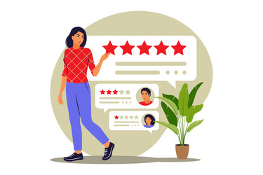 online reviews concept star rating feedback vector