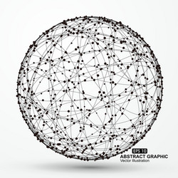 point and curve constructed the sphere wireframe vector image