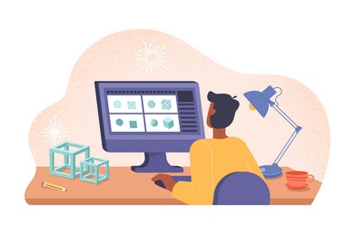3D Modeling Interface vector image