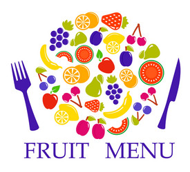 Fruit set for table menu vector