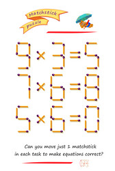 can you move just 1 matchstick in each task vector image