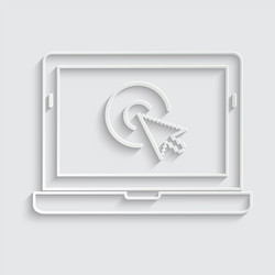 click icon laptop computer notebook and cursor vector image
