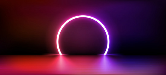 abstract studio with glowing neon light 3d frame vector