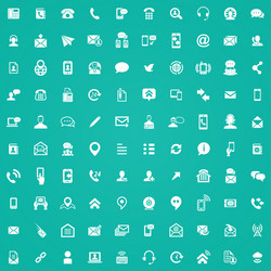 Contact us 100 icons universal set for web and ui vector