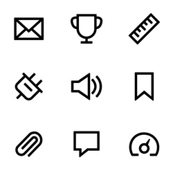 set icons for simple flat style ui design vector image