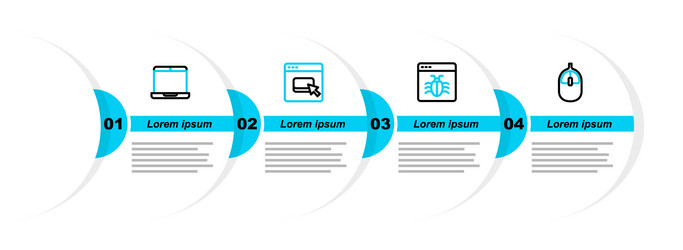 set line computer mouse system bug browser files vector image