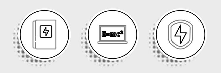 set line secure shield with lightning electrical vector image