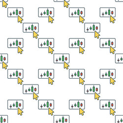 candlestick chart with mouse cursor colored vector image