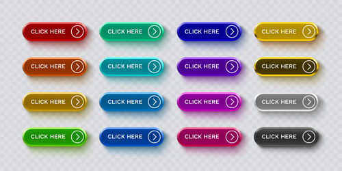 click here button set link mouse vector image