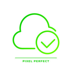 Cloud with check mark pixel perfect gradient vector