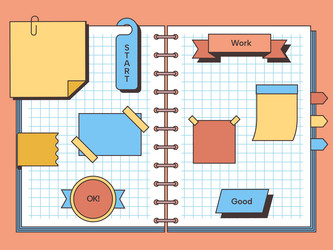 diary with memo blank paper note empty vector image