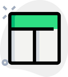 Header at top with content body separated layout vector