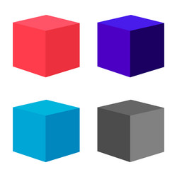 set of isometric cube design web modern concept vector image
