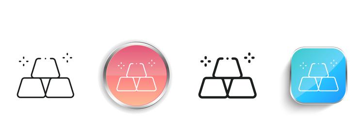 gold ingots icon thin linear regular and button vector image