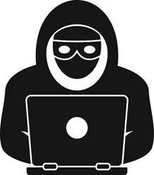 laptop hacker icon simple style vector image