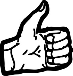 Likethumbs up symbol hand drawn eps10 doodle vector