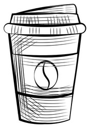 Monochrome disposable cup for espresso and latte vector