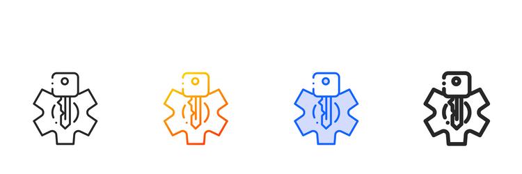 security iconthin linear gradient blue stroke vector image