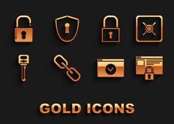 set chain link safe secure your site with https vector image